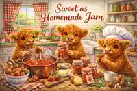 Image 2 of Highland Cow Homemade Jam 11x8in Tempered Glass Cutting Board