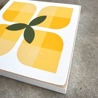 Image 3 of PATCHWORK LEMONS - Summer Season - 11" Wood Barn Quilt