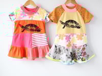 Image 3 of superfloral turtle silkscreen T short sleeve tee courtneycourtney gold yellow floral twirly dress