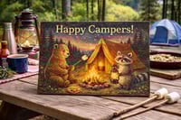 Image 1 of Happy Campers 11x8in Tempered Glass Cutting Board