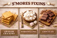 Image 2 of S'mores Fixins Light Wood 11x8in Tempered Glass Cutting Board
