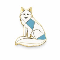 Image 1 of Fox Enamel Pin, Gold Plated Wildlife Animal Jewelry