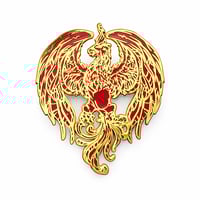 Image 1 of Golden Phoenix Enamel Pin – Rising Phoenix Symbol of Strength
