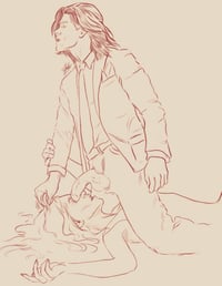 Image 2 of B&W Scene Sketch/ Coloring Page Commission