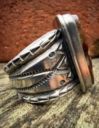 Image 7 of WL&A Handmade Heavy Ingot Three Arrowheads Gem Grade Royston Ring - Size 12