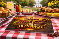 Image 1 of BBQ Blessings 11x8in Tempered Glass Cutting Board
