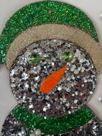 Image 2 of BLING SNOWMAN ON CANVAS
