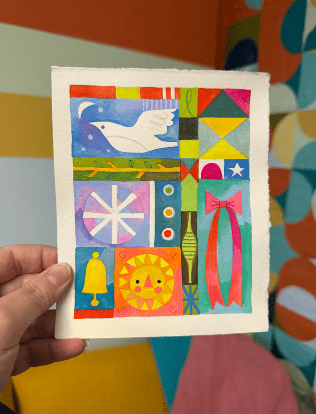 SALE! "January" Original gouache painting on paper (*plus* bonus art book!) 