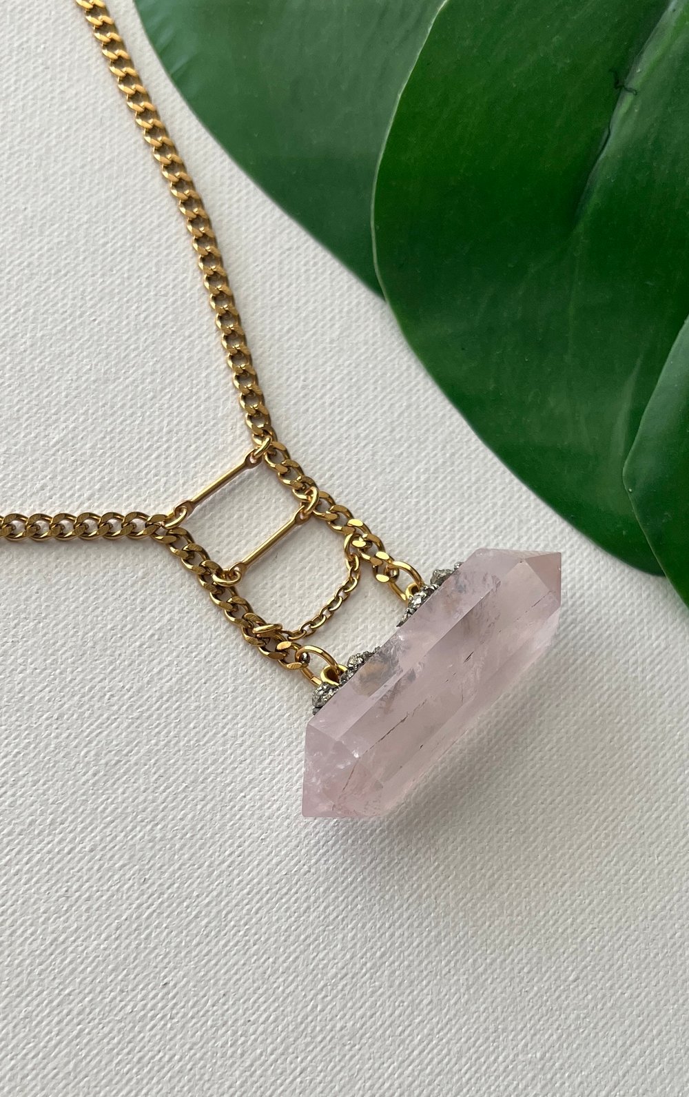 Image of NANTU • Rose Quartz Drop Necklace