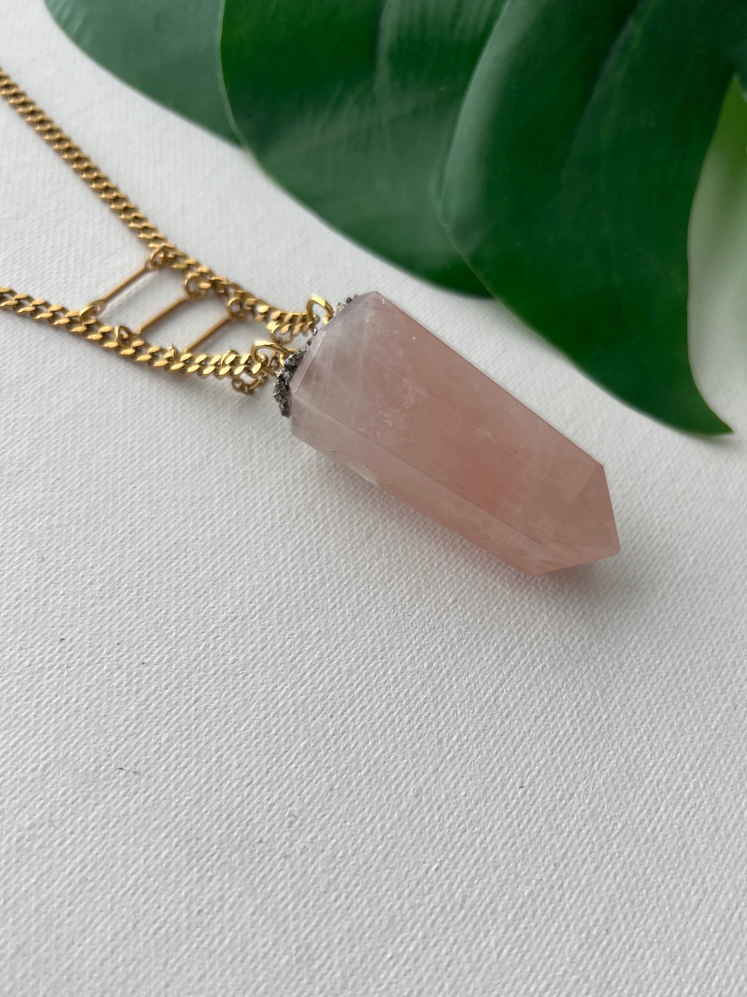 Image of BANTU • Rose Quartz Drop Necklace