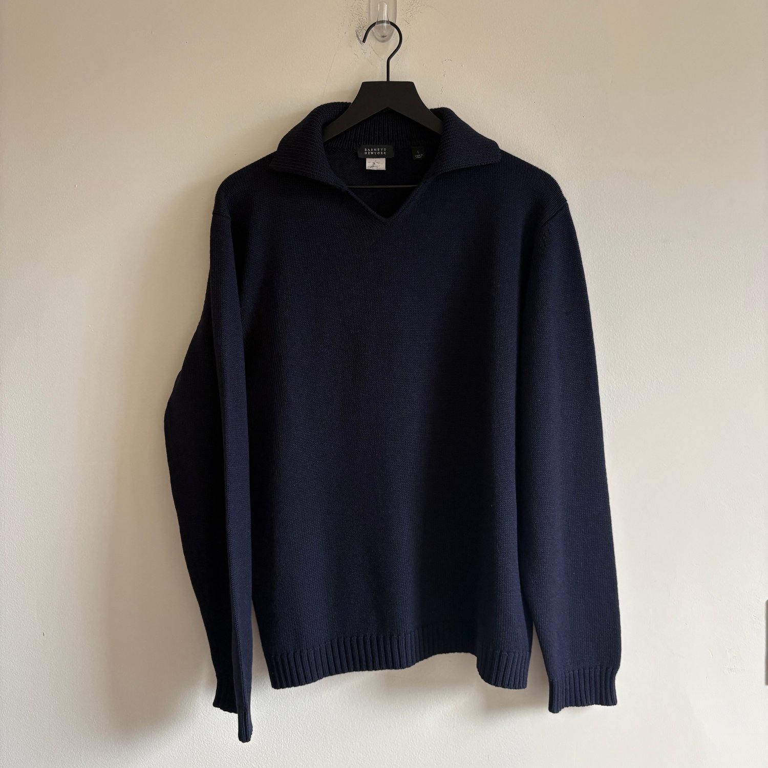 Image of Barneys New York Merino Wool/Cashmere Collared Sweater