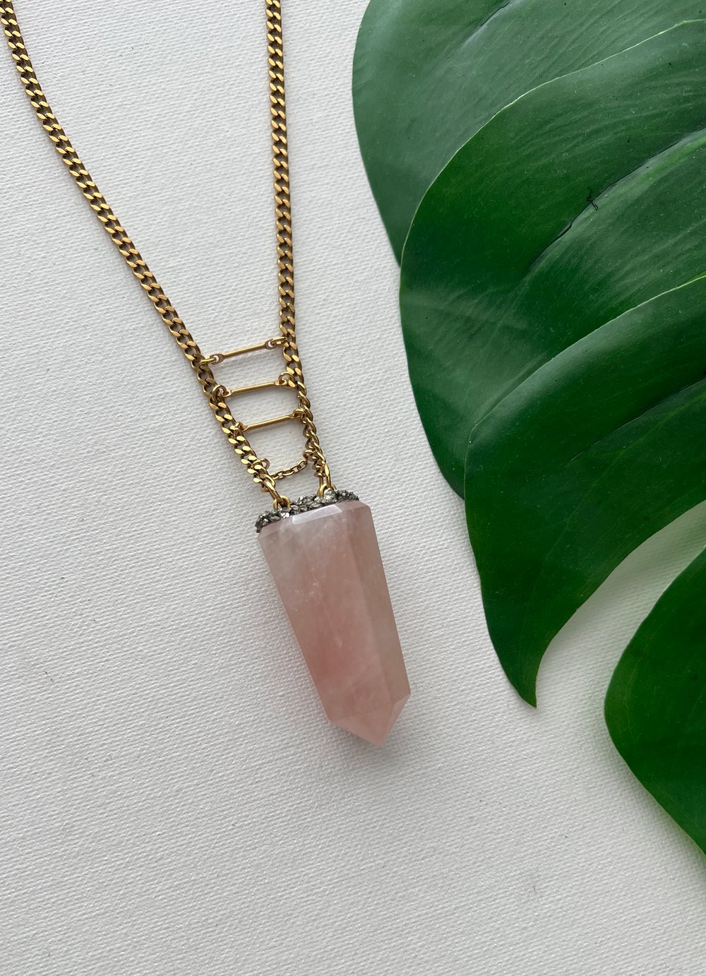 Image of BANTU • Rose Quartz Drop Necklace