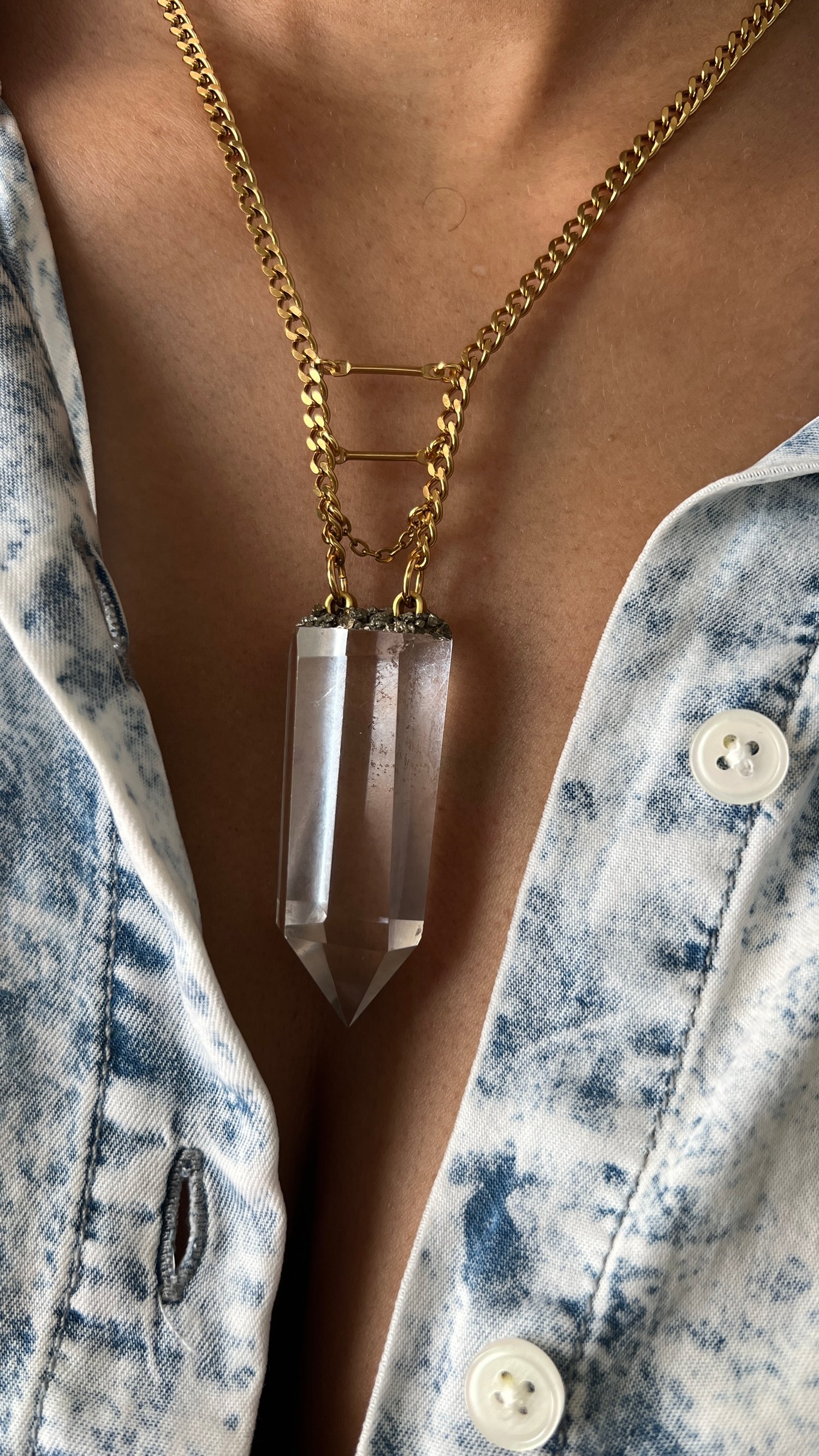 Image of MANTU • Clear Quartz Drop Necklace