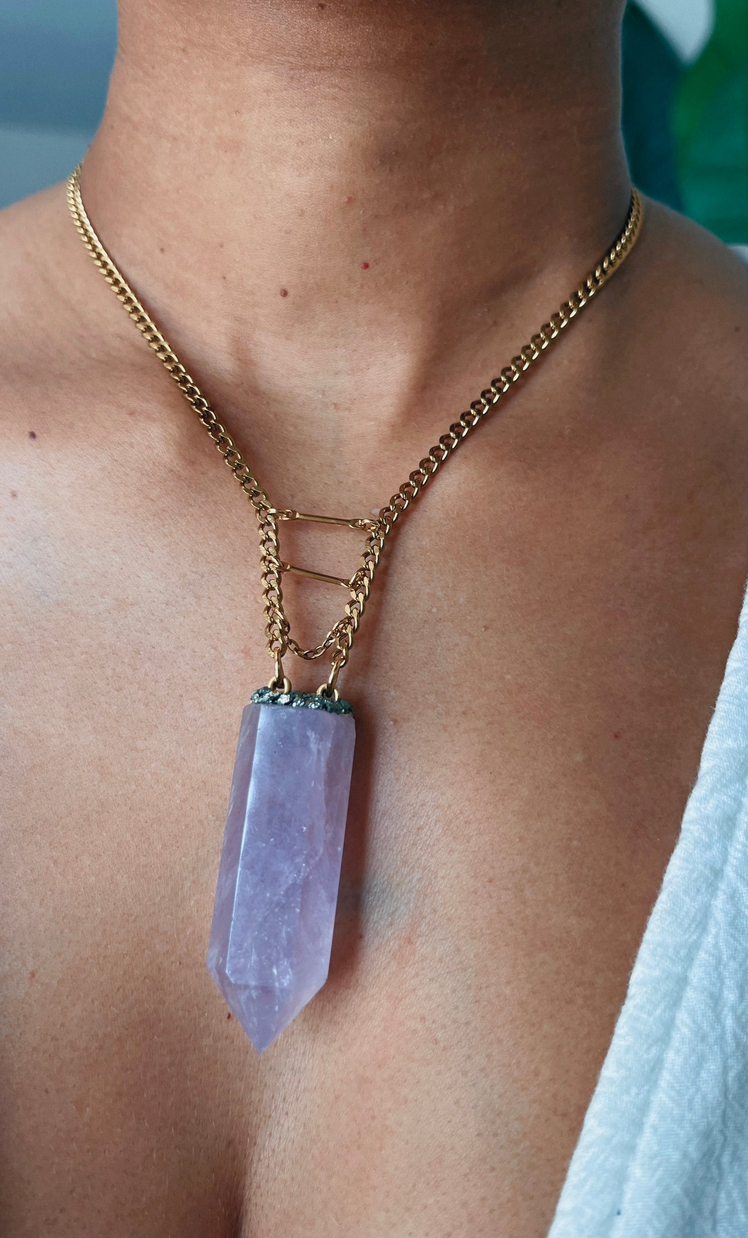 Image of SANTU • Ameythyst Drop Necklace