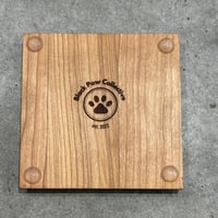 Image 4 of Hardwood Coaster Set Circle Flower