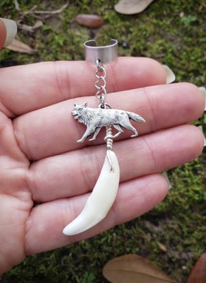 Image of Coyote Tooth and Charm Ear Cuff
