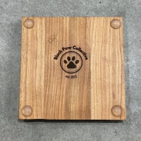 Image 4 of Hardwood Coaster Set Retro Flower 2