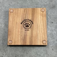 Image 4 of Hardwood Coaster Set Retro Flower 1