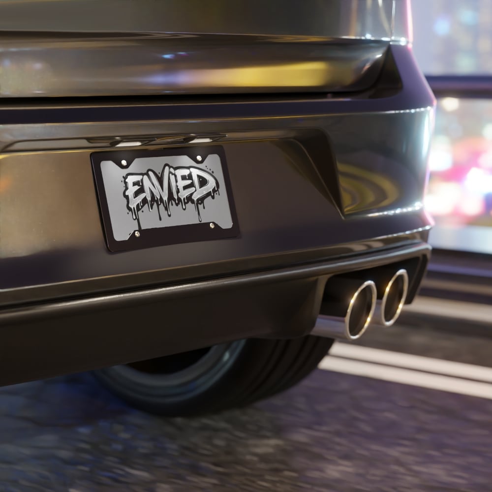 Image of Metal Vanity Plate — Graffiti "Envied" Drip Street Art License Plate