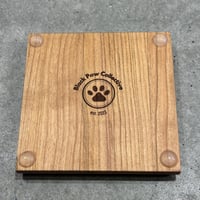 Image 3 of Hardwood Coaster Set Highland Cow
