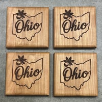 Image 1 of Hardwood Coaster Set - Ohio
