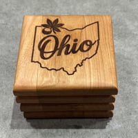Image 2 of Hardwood Coaster Set - Ohio