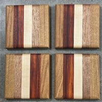 Image 1 of Hardwood Coaster Set 07