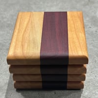 Image 2 of Hardwood Coaster Set 06