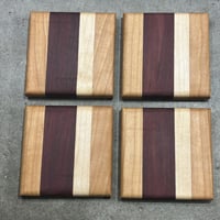 Image 1 of Hardwood Coaster Set 05