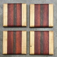 Image 1 of Hardwood Coaster Set 04