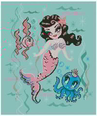 Image 2 of Babydoll Raven Mermaid Full Size Diamond Painting by Miss Fluff