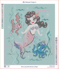 Image 3 of Babydoll Raven Mermaid Full Size Diamond Painting by Miss Fluff