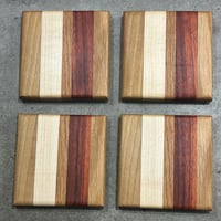 Image 1 of Hardwood Coaster Set 02