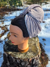 Image 1 of Linen Rectangular Headscarf in Light Grey