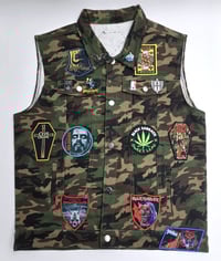 Image 2 of Custom One of a Kind "OzzFest" Camo Battle Vest Size Men's L