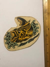 Image 1 of 1970’s Spaulding & Roger’s original hand colored bass production pork chop flash