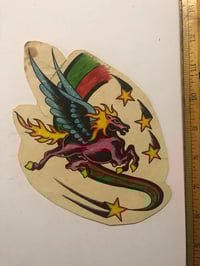 1970’s Spaulding & Roger’s original hand colored production pork chop flash Pegasus