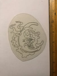 Image 1 of 1970’s hand cut acetate stencil moon 