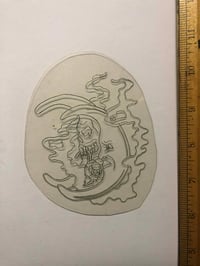 Image 2 of 1970’s hand cut acetate stencil moon 