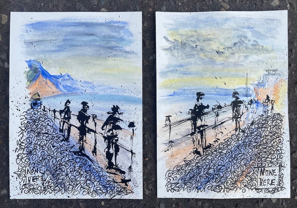 “Sidmouth beach pair..."  Steve McCracken 2 x Originals Watercolour and ink…