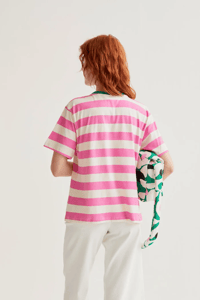 Image 4 of Fiona Stripe Tee in Pink or Blue Stripe