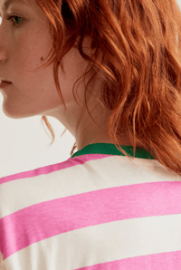 Image 5 of Fiona Stripe Tee in Pink or Blue Stripe