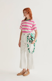 Image 6 of Fiona Stripe Tee in Pink or Blue Stripe