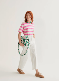 Image 7 of Fiona Stripe Tee in Pink or Blue Stripe