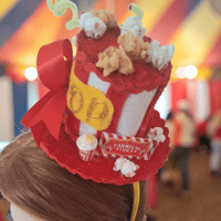 Image 6 of Popcorn/Carnival Themed Tophat on a Headband 