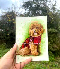 Image 2 of Custom pet watercolor painting 100% handmade- various sizes