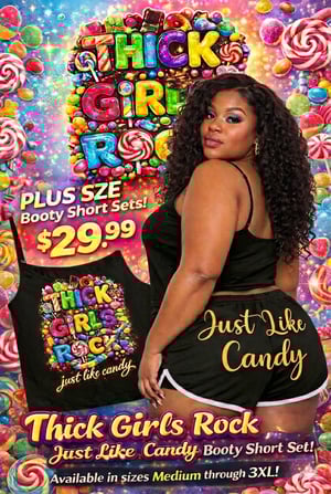 Image of GIRLS ROCK JUST LIKE CANDY BOOTY SHORTS SET