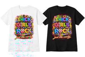 Image of THICK GIRLS  ROCK JUST LIKE CANDY T-SHIRT
