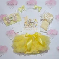 Personalised lemon Bunny 1st easter tutu set 