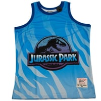 Image 1 of BLUE JURASSIC PARK BASKETBALL JERSEY